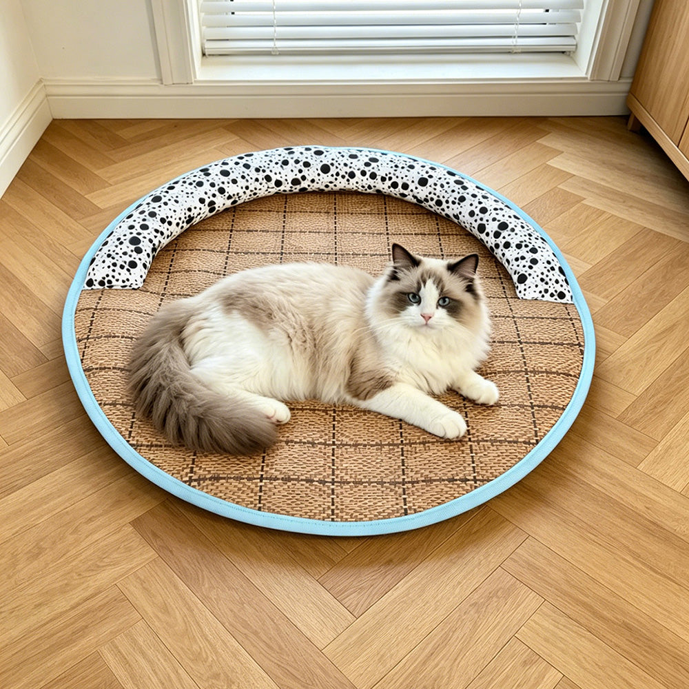 Round Pet Cooling Mat for Cats and Dogs, Summer Use