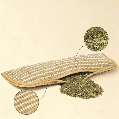 Natural Catnip-filled Chew Pillow, Wear-resistant Hemp-texture Cat Toy for Boredom Relief