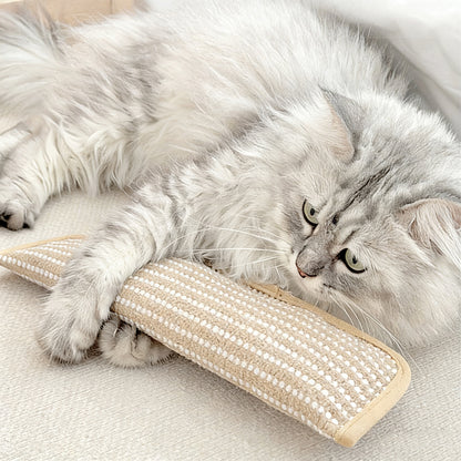 Natural Catnip-filled Chew Pillow, Wear-resistant Hemp-texture Cat Toy for Boredom Relief