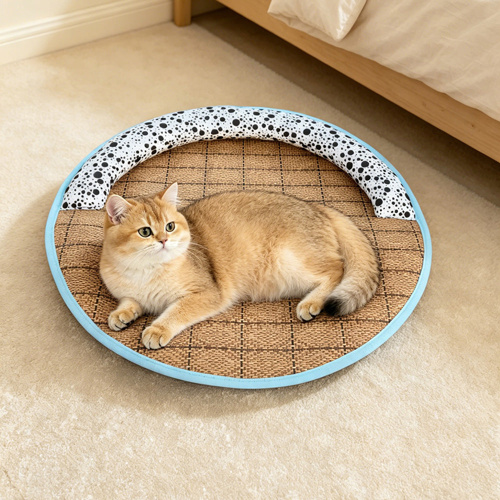 Round Pet Cooling Mat for Cats and Dogs, Summer Use