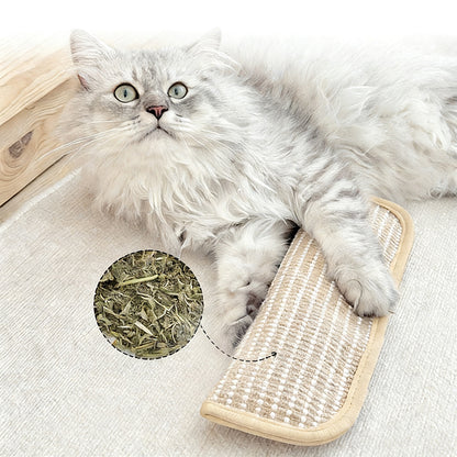 Natural Catnip-filled Chew Pillow, Wear-resistant Hemp-texture Cat Toy for Boredom Relief