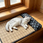 Cooling Pet Mat with Pillow, Rattan Mat for Cats and Dogs