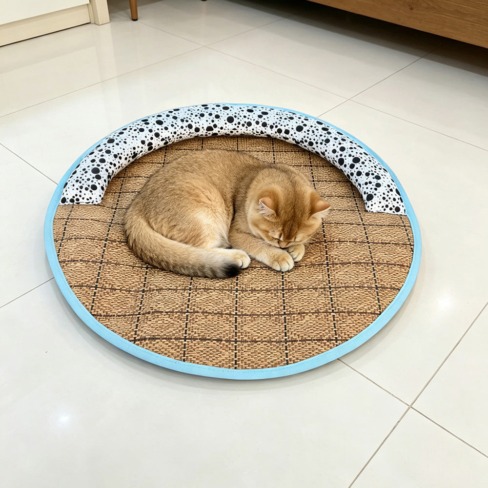 Round Pet Cooling Mat for Cats and Dogs, Summer Use