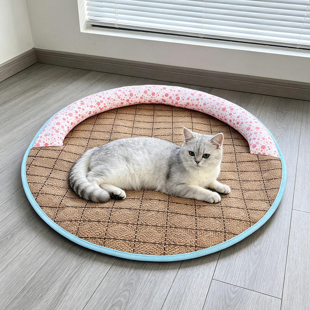 Round Pet Cooling Mat for Cats and Dogs, Summer Use