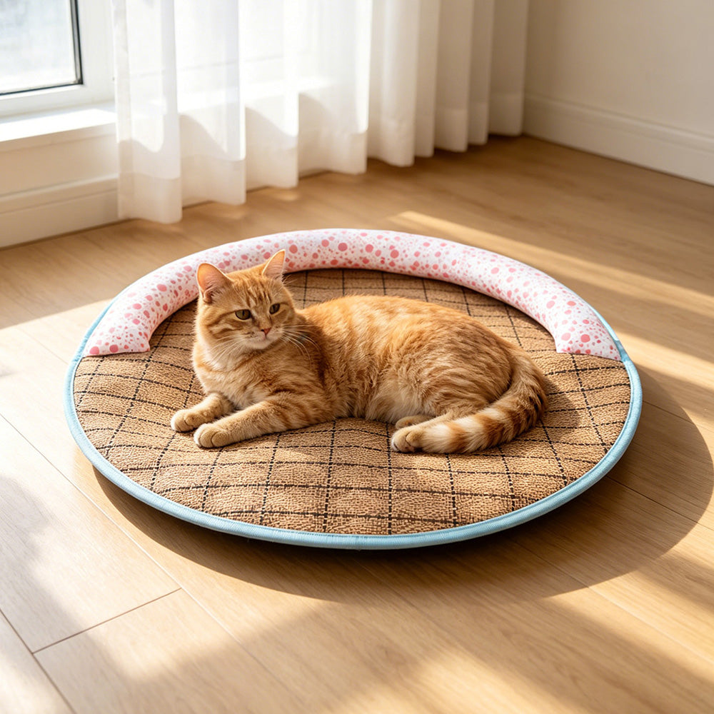Round Pet Cooling Mat for Cats and Dogs, Summer Use